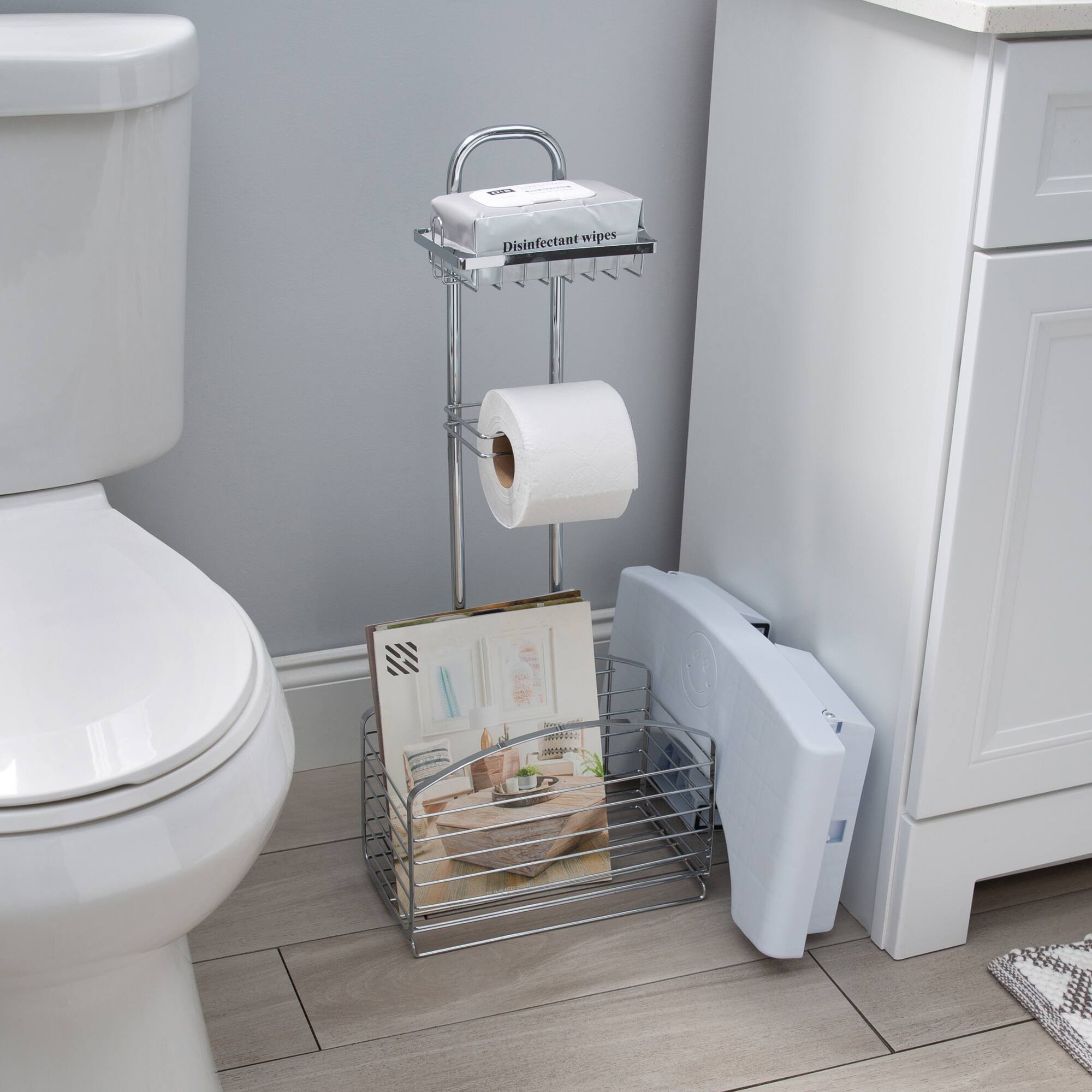 Bath Bliss Harbor Collection Chrome Bathroom Organizer